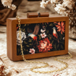 Birds Wooden Printed Clutch