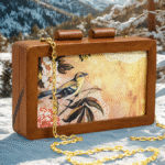 Birds Wooden Printed Clutch