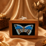 ParisPouch Azure Butterfly Wooden Clutch